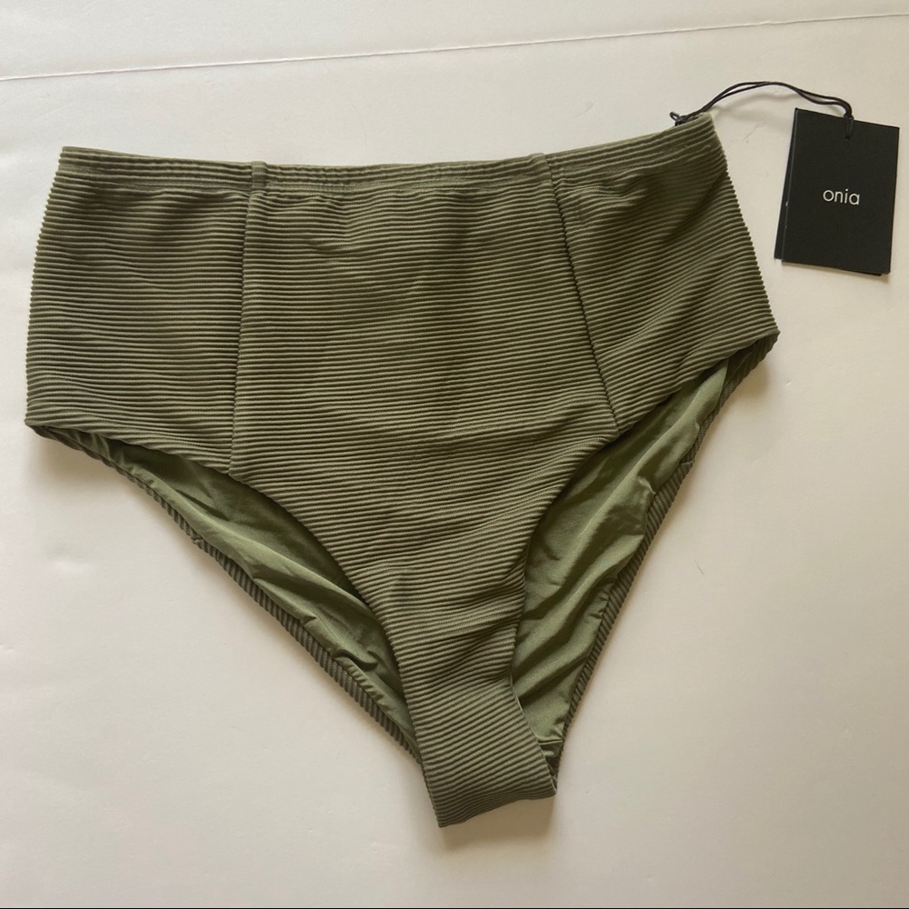 NEW Onia Leah High Rise Ribbed Bikini Swim Bottom - Picture 3 of 6